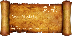 Paor Alojzia névjegykártya